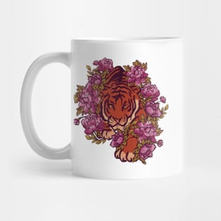 Tigers and peonies Mug